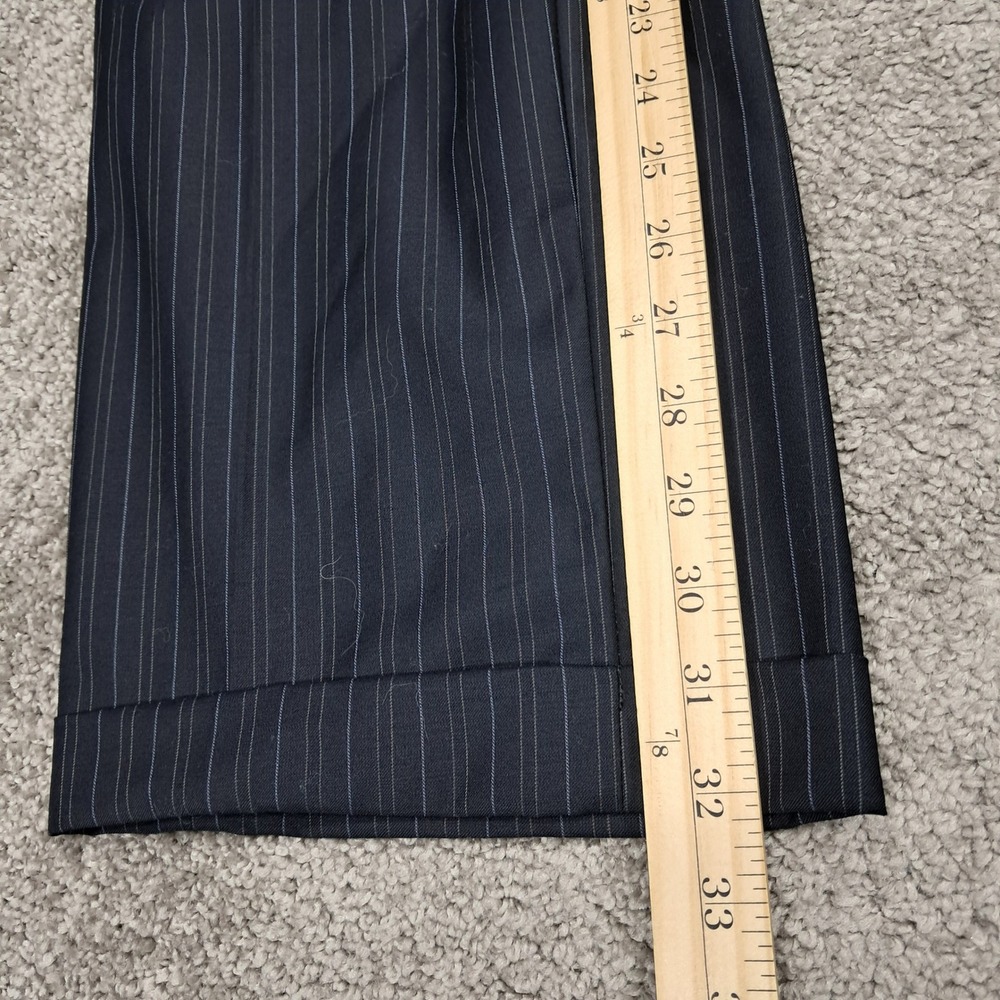 Jean John Mens Wool Pinstripe Suit 3-Button Blazer Pleated Cuffed Pants 36x32 - Picture 16 of 16